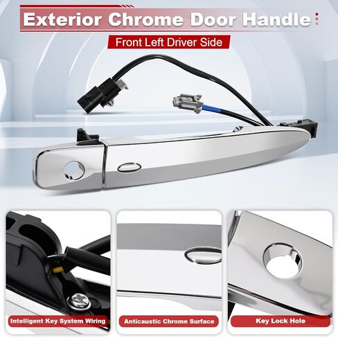 FAERSI Exterior Chrome Door Handle Front Left Driver Side, Compatible with Nissan Sentra 2013-2018, Murano Maxima 2009-2014, Nissan Leaf 2011-2017 Replace#806469N00A 806451AA0A in Saudi Arabia
