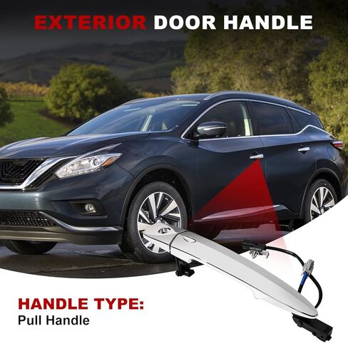 FAERSI Exterior Chrome Door Handle Front Left Driver Side, Compatible with Nissan Sentra 2013-2018, Murano Maxima 2009-2014, Nissan Leaf 2011-2017 Replace#806469N00A 806451AA0A in Saudi Arabia