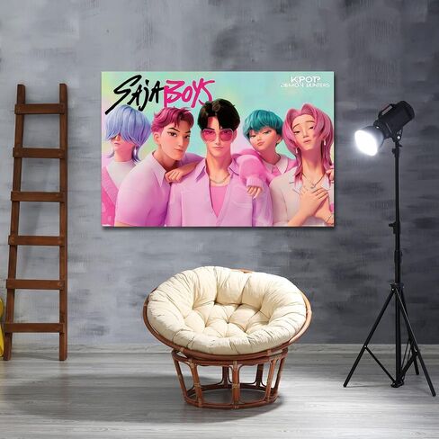COMOR demon hunters poster For Fans Kids Birthday Party Decorations Gifts-demon hunters Posters Canvas Prints Picture For Teen Boy girls Bedroom Decor (KP4,16L x24W) in Saudi Arabia