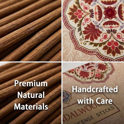 Ceremony Sandalwood Incense Sticks, 120 Sticks Pack, 100%-Charcoal-Free Natural-Handmade Incense, Purification,Relaxation,Positivity, Icense for Yoga Meditation (120g) Full Size in Saudi Arabia