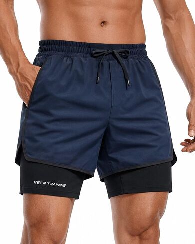 Men's Athletic Running Shorts Double Layer Workout Gym Hiking Shorts in Saudi Arabia
