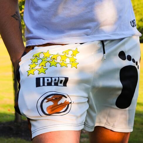 Street Casual Men's Shorts, Anime Printed Trendy Shorts, Fitness and Sports Beach Shorts White in Saudi Arabia