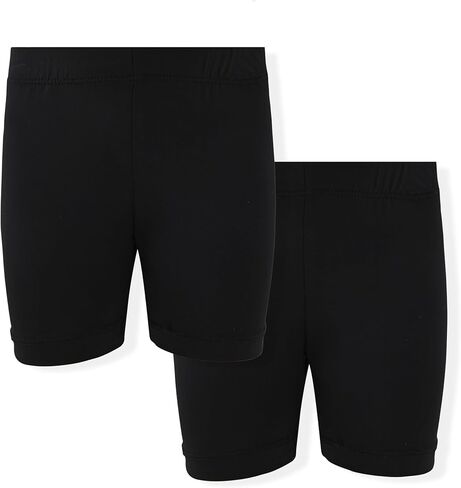 Ideal Uniform 2-Pack Bike Shorts for Girls, Soft Stretch Under Shorts for Girls, Cotton Blend Girls' Biker Shorts, Extra Small, Grey/Black in Saudi Arabia