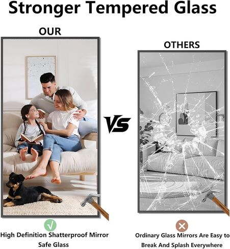 Bathroom Mirror 30"x55" Matte Black Rectangle Bathroom Wall Mirror for Over Sink, Modern Large Vanity Mirror, HD Tempered Glass, Anti-Rust Aluminum Alloy Frame, for Living Room, Bedroom, Entryway in Kuwait