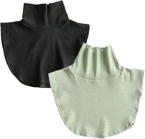2PCS Fake Collar Detachable Turtleneck Dickey Collar Half Blouse Pullover False Collars for Women Men in Sweater in Kuwait