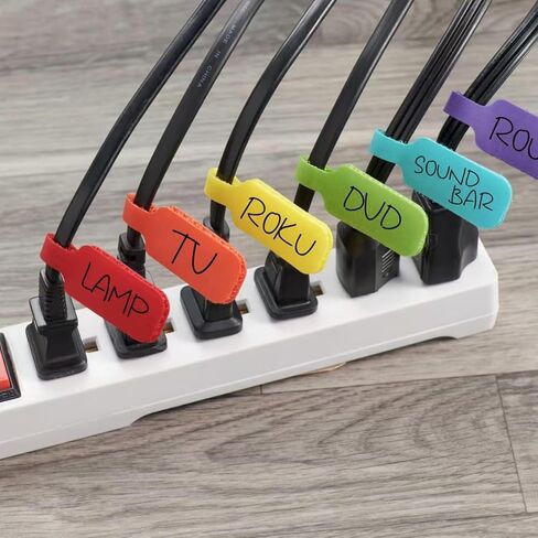 Large Cable Labels 24 Pack Multicolour Tags Colorful Organiser Stickers for Office Home Basement Desk Electronics Wire Sorting in Saudi Arabia