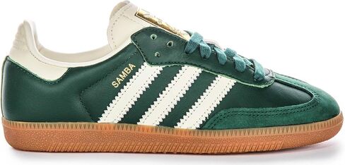 adidas Samba Og Women's 3-Stripes Retro Contrast 70S Trainers (Green, US 5) in Saudi Arabia