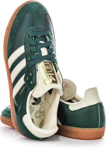 adidas Samba Og Women's 3-Stripes Retro Contrast 70S Trainers (Green, US 5) in Saudi Arabia