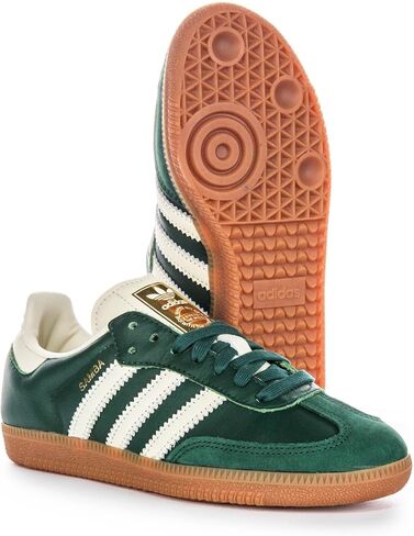 adidas Samba Og Women's 3-Stripes Retro Contrast 70S Trainers (Green, US 5) in Saudi Arabia