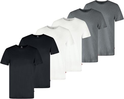 Levi's Men's 6-Pack Basic Crew Neck T-Shirt, Soft Cotton, Tag-Free, Breathable Comfort in Saudi Arabia