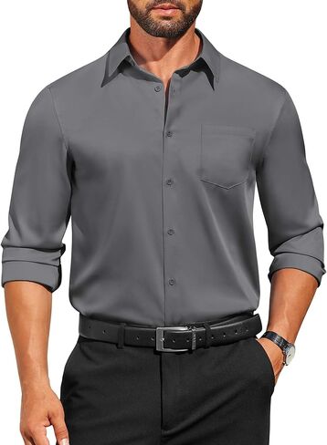 COOFANDY Mens Dress Shirts Long Sleeve Business Casual Button Down Shirts Regular Fit Formal Shirts in Saudi Arabia