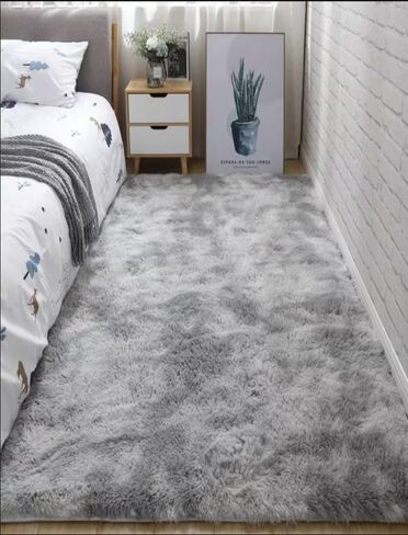 Soft Plush Area Rugs, Non-Slip Fuzzy Shag Plush Soft Shaggy Bedside Rug, Tie-Dyed Living Room Carpet, Bedroom Living Room Rug,1pc, Room Decor,Tie Dye Gray,(19.7x31.5inches) in Saudi Arabia
