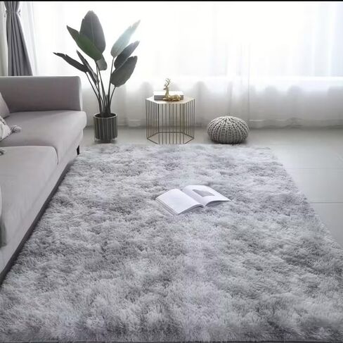 Soft Plush Area Rugs, Non-Slip Fuzzy Shag Plush Soft Shaggy Bedside Rug, Tie-Dyed Living Room Carpet, Bedroom Living Room Rug,1pc, Room Decor,Tie Dye Gray,(19.7x31.5inches) in Saudi Arabia