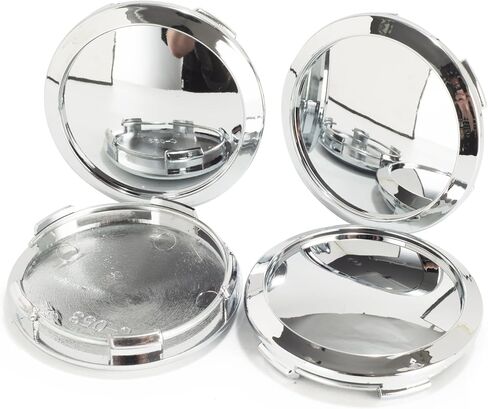 4 Pack Wheel Center Caps Kit, OD 64 mm / 2.52 inch ID 60 mm / 2.36 inch Hub Caps, Snap-in Replaces C-053 Chrome ABS-Plastic Rim Covers in Saudi Arabia