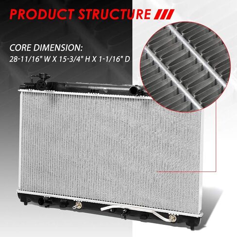 Auto Dynasty Radiator Compatible with 2009-2016 Toyota Venza 2.7L AT, DPI 13090 Factory Style 1-Row Cooling Radiator, Aluminum Core in Saudi Arabia