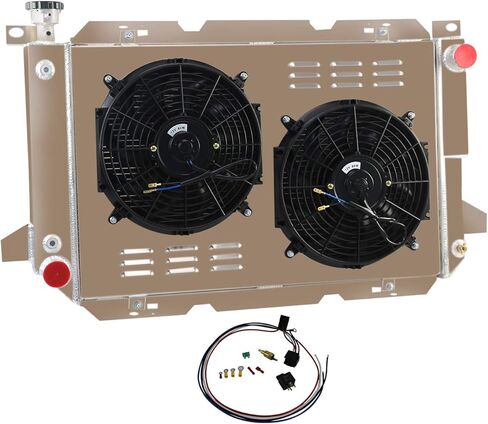 4 Row Radiator Shroud Fan Relay For 1985-97 1992 Ford F150 F250 F350 F Super Duty 5.0L 5.8L 7.5L Bronco V8 Full Aluminum Radiators 1988 1989 1990 1991 1992 1993 1994 1995 1996 in Saudi Arabia