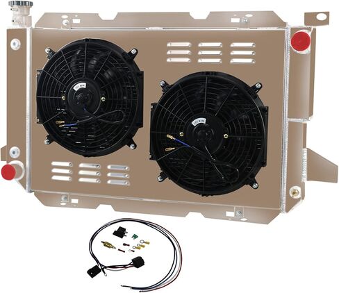4 Row Radiator Shroud Fan Relay For 1985-97 1992 Ford F150 F250 F350 F Super Duty 5.0L 5.8L 7.5L Bronco V8 Full Aluminum Radiators 1988 1989 1990 1991 1992 1993 1994 1995 1996 in Saudi Arabia