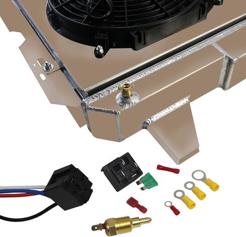 4 Row Radiator Shroud Fan Relay For 1985-97 1992 Ford F150 F250 F350 F Super Duty 5.0L 5.8L 7.5L Bronco V8 Full Aluminum Radiators 1988 1989 1990 1991 1992 1993 1994 1995 1996 in Saudi Arabia