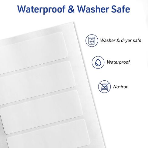 Avery No-Iron Fabric Labels, 1" x 3", Washer and Dryer-Safe Waterproof Labels, Non-Printable, 50 Total (40725) in Kuwait