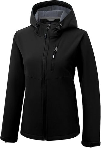 FARVALUE WOMENS خفيفة الوزن سترة ناعمة سترة مقنعين معطف مقاوم للرياح معطف المشي لمسافات طويلة معزولة المشي لمسافات طويلة in Kuwait