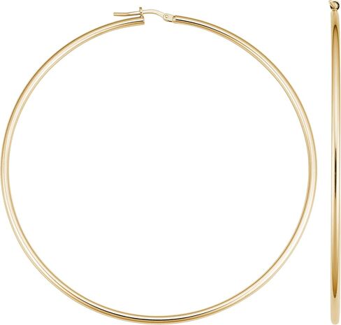 Kooljewelry 18k Gold over Sterling Silver 2x70-mm Tube Hoop Earrings in Saudi Arabia