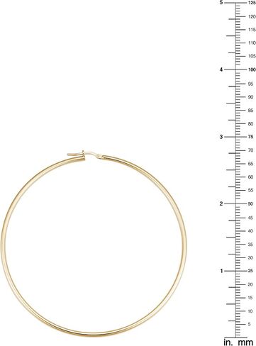 Kooljewelry 18k Gold over Sterling Silver 2x70-mm Tube Hoop Earrings in Saudi Arabia