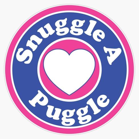 Puggle Snuggle A Puggle Dog Heart I Love My Dog الحيوانات الأليفة الجرو ملصقات ملصقات صائق الفينيل للماء ملصق مائي سيارة كمبيوتر محمول جدار نافذة الوفير ملصق 5 " in Saudi Arabia