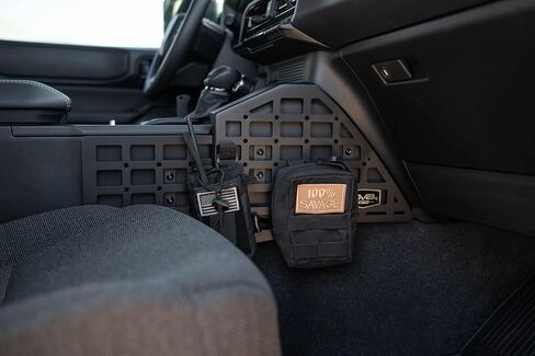 DV8 Offroad Center Console Molle Panels for 2024 Toyota Land Cruiser | Molle Panel Design | Multiple Mounting Solutions | M5 Pem Nuts for Digital Device Mounts | Black Powder Coated Finish | Steel in Saudi Arabia