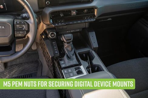 DV8 Offroad Center Console Molle Panels for 2024 Toyota Land Cruiser | Molle Panel Design | Multiple Mounting Solutions | M5 Pem Nuts for Digital Device Mounts | Black Powder Coated Finish | Steel in Saudi Arabia