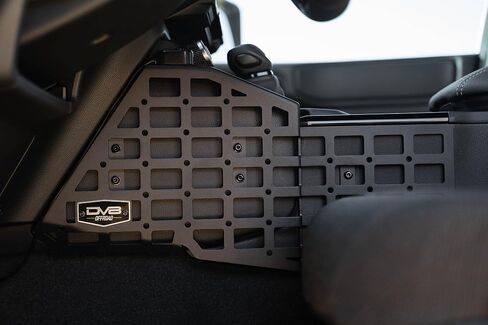 DV8 Offroad Center Console Molle Panels for 2024 Toyota Land Cruiser | Molle Panel Design | Multiple Mounting Solutions | M5 Pem Nuts for Digital Device Mounts | Black Powder Coated Finish | Steel in Saudi Arabia