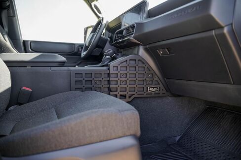 DV8 Offroad Center Console Molle Panels for 2024 Toyota Land Cruiser | Molle Panel Design | Multiple Mounting Solutions | M5 Pem Nuts for Digital Device Mounts | Black Powder Coated Finish | Steel in Saudi Arabia