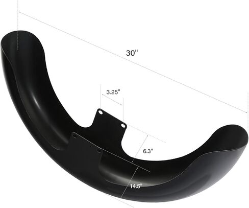 دراجة نارية XFMT باللون الأسود الزاهي مقاس 23 بوصة مصد أمامي ملتف مناسب لدراجة Harley Touring Street Glide 2014-2023 in Kuwait