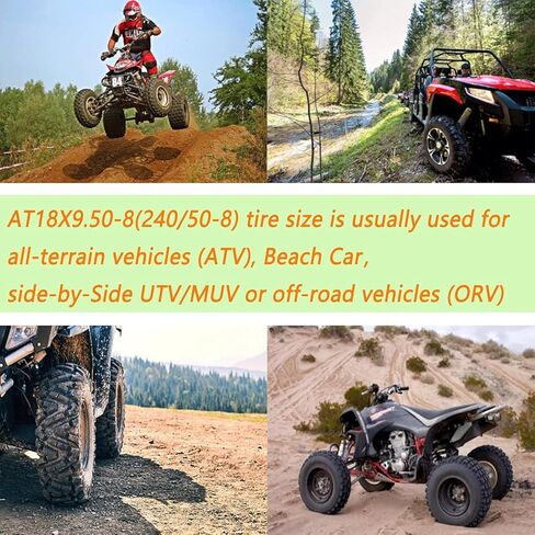 ATV Tires/UTV Tires, 18X9.50-8 ATV Tire(240/50-8) TL, 4PR ATV UTV All-Condition Tires Set 2,Trail Mud Sand Off-Road Sport Tires in Saudi Arabia