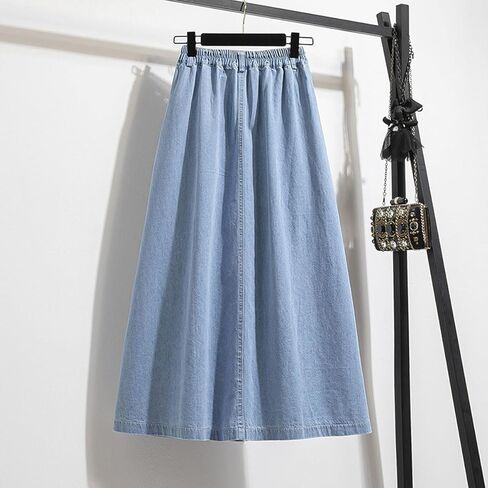 Korean Vintage Denim Skirt, Women's Oversized high Waisted Denim Skirt, Harajuku Denim Skirt in Saudi Arabia