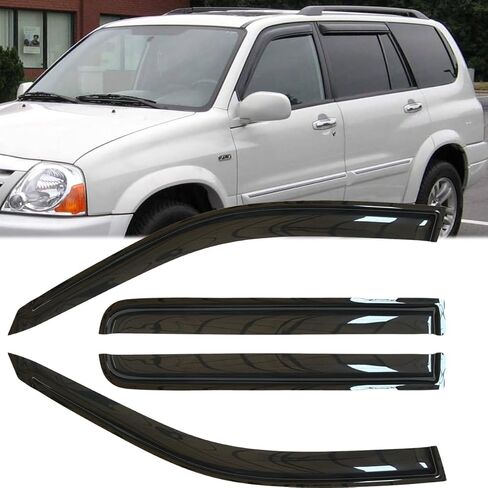 4pcs Original Outside Mount Style Window Rain Guards Shield Side Wind Deflectors Dark Smoke Nice Looking Vent Window Visors Fit for 2006-2009 Suzuki Grand Vitara 94135 in Kuwait