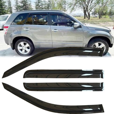 4pcs Original Outside Mount Style Window Rain Guards Shield Side Wind Deflectors Dark Smoke Nice Looking Vent Window Visors Fit for 2006-2009 Suzuki Grand Vitara 94135 in Kuwait