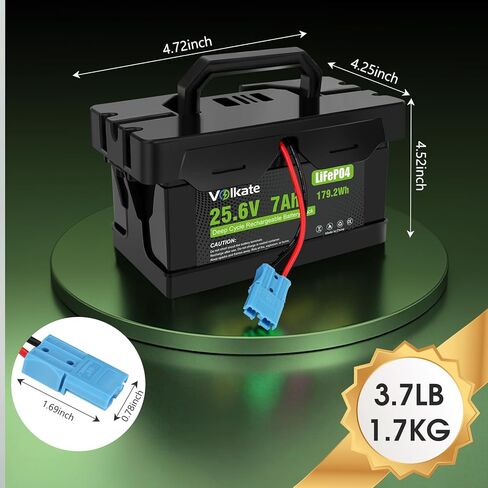 24V 7Ah 20Hr Rechargeable LiFePO4 Battery, 24 Volt Lithium Iron Phosphate Replacement Battery for 12FM7, Compatible with Dynacraft Joywhale Huffy Torex Realtree Ride On Cars Toys in Kuwait
