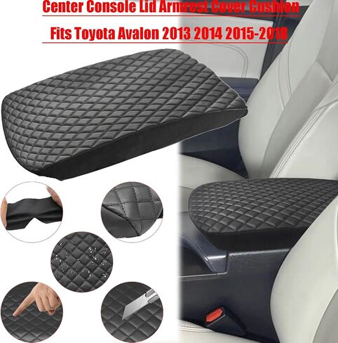NLQR Center Console Armrest Cover Compatible with Toyota Avalon 2013-2018, Microfiber Leather Interior Accessories, Waterproof Center Console Box Cushion, Car Arm Rest Lid Protector Black in Saudi Arabia