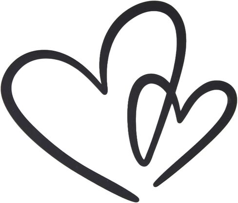 AIM & GGKK Modern Black Heart Wall Decor - Sleek Metal Heart Shaped Wall Art Hanging for Living Room, Bedroom, Bathroom, Dining Room - Minimalist Home Decor Accent in Kuwait