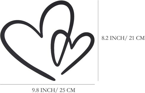 AIM & GGKK Modern Black Heart Wall Decor - Sleek Metal Heart Shaped Wall Art Hanging for Living Room, Bedroom, Bathroom, Dining Room - Minimalist Home Decor Accent in Kuwait