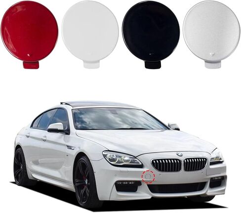 المصد الأمامي سحب هوك غطاء غطاء سحب العين صالح لسيارات BMW 6 Series M-Sport 640d 650i 2012 2013 2014 2015 2016 2017 2018 51118052710 (أسود) in Saudi Arabia