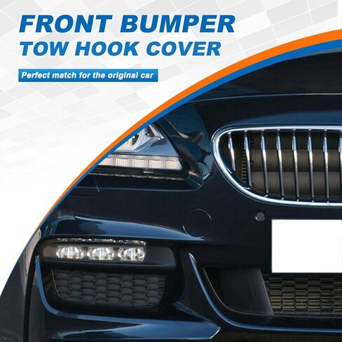 المصد الأمامي سحب هوك غطاء غطاء سحب العين صالح لسيارات BMW 6 Series M-Sport 640d 650i 2012 2013 2014 2015 2016 2017 2018 51118052710 (أسود) in Saudi Arabia