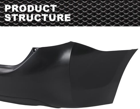 Rear Bumper Cover Compatible with Toyota Corolla Sedan 4-Door 2014-2019, 11731135 5215902650 5215903901 615343611075 TO1100309, Primed Black in Saudi Arabia