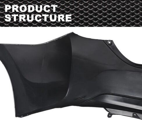 Rear Bumper Cover Compatible with Toyota Corolla Sedan 4-Door 2014-2019, 11731135 5215902650 5215903901 615343611075 TO1100309, Primed Black in Saudi Arabia