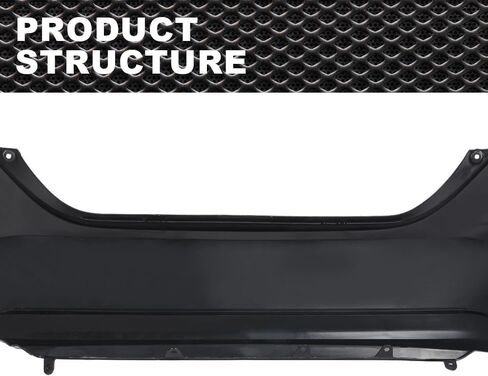 Rear Bumper Cover Compatible with Toyota Corolla Sedan 4-Door 2014-2019, 11731135 5215902650 5215903901 615343611075 TO1100309, Primed Black in Saudi Arabia