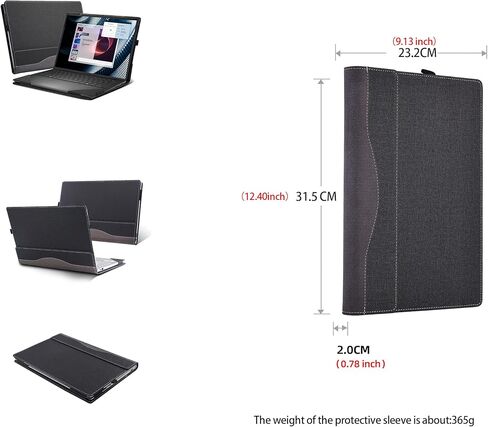Laptop Case for Dell Pro 14 Essential Laptop PV14250 14255 14inches[Not Other Models] PU Leather Protective Bag Detachable Shell (Dark Gray) in Saudi Arabia