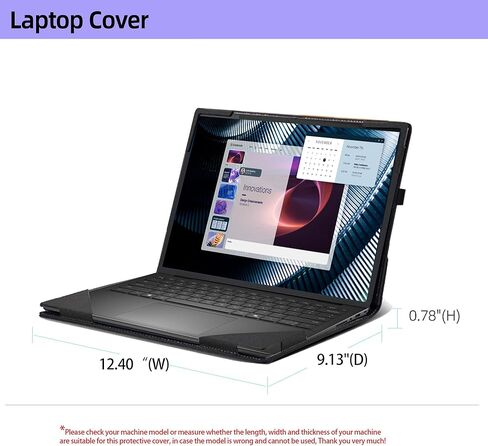Laptop Case for Dell Pro 14 Essential Laptop PV14250 14255 14inches[Not Other Models] PU Leather Protective Bag Detachable Shell (Dark Gray) in Saudi Arabia