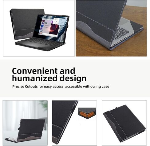 Laptop Case for Dell Pro 14 Essential Laptop PV14250 14255 14inches[Not Other Models] PU Leather Protective Bag Detachable Shell (Dark Gray) in Saudi Arabia