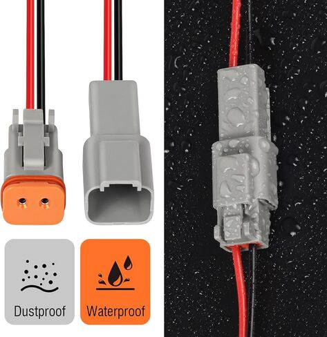 مجموعة موصلات كهربائية ألمانية مقاومة للماء ذات 2 دبوس من DT - سلك 18 AWG، قابس ذكر وأنثى، أسلاك السيارات للسيارة والشاحنات والقوارب والدراجات النارية ومصابيح LED - 3 عبوات (رمادي) in Kuwait