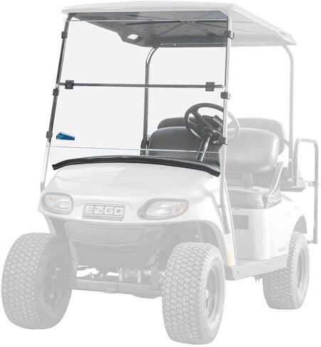 SuperATV Corsa Blue E-Z-GO Express S حاجب أمامي قابل للطي، 1/4 بوصة بولي كربونات مقاوم للخدش أقوى 250 مرة من الزجاج، محمي بطبقة صلبة بصرية XR، شفاف، بدون فتحة تهوية in Saudi Arabia